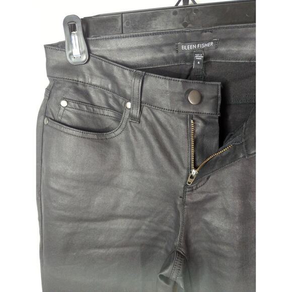Eileen Fisher Organic Coated Waxed Denim Skinny Jeans women's size 4 Retro Rock - Picture 6 of 10